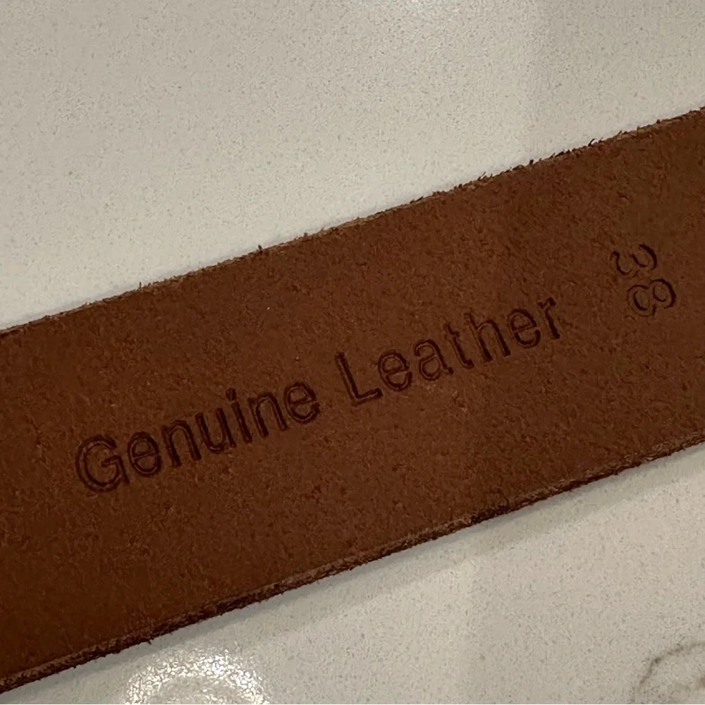 Timberland NWT Brown Genuine Leather Belt Wrapped Buckle Workwear Casual Size 38